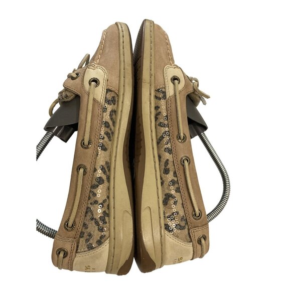 Sperry Top-Sider Women's size 7.5M Tan Leopard Leather Casual Loafers Boat Shoes - Picture 6 of 8